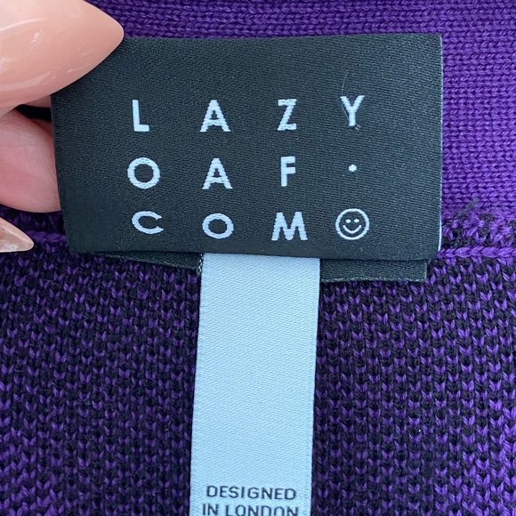 Lazy Oaf Purple Harlequin Cardigan S 